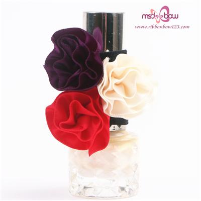 colorful rose satin ribbon bow,decoration perfume bottle flower