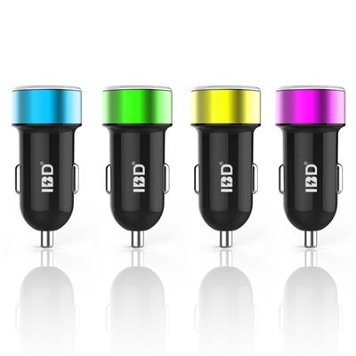 IBD high quality smart dual usb mobile mini car charger 5V 2.4A  for all mobile phone