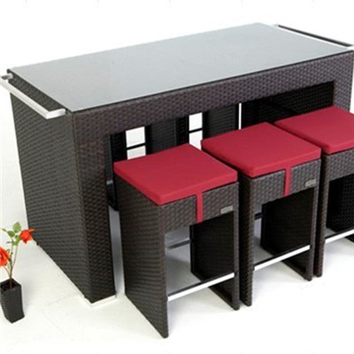 New Modern Outdoor Wicker Furniture Garden Set With Glass Top Home Casual Outdoor Furniture