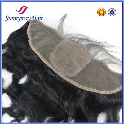 Sunnymay Stock Natural Color Black Top Grade 100% Malaysian Virgin Hair Body Wave Silk Base Lace Frontals