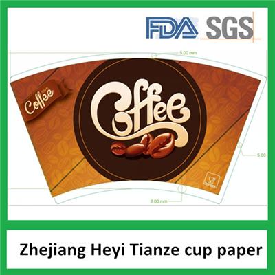 PE Coated Paper Cup Fan With Print And Cutted