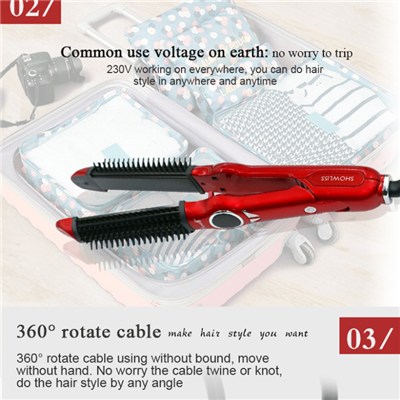 Professional Red Hair Straightener And Curler With CE ROHS