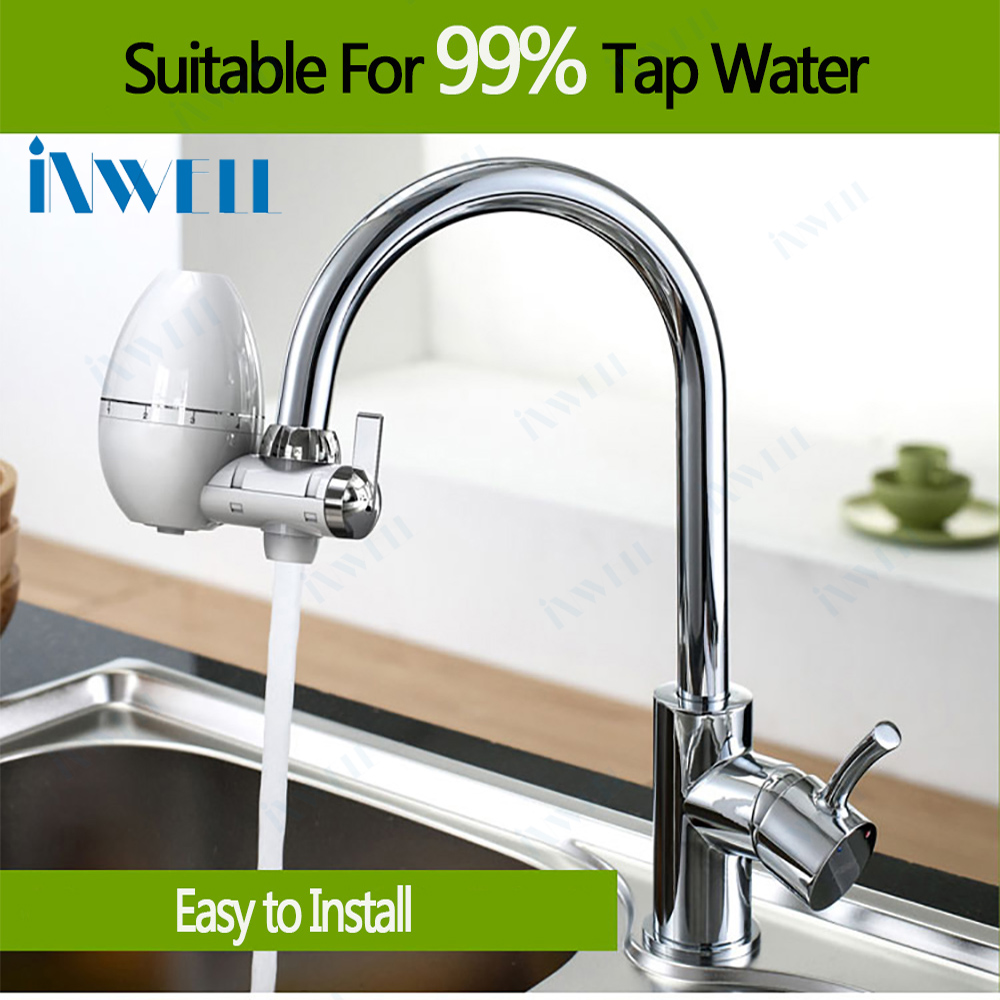 Faucet mounted water purifier with ceramic filter cartridge ABS shell for home kitchen