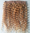 Double Drawn Deep Curly Natural Remy  Flip in human Hair Extensions China supplier