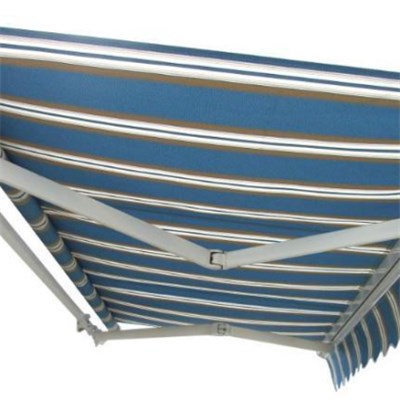 Remote control motorized full-cassette retractable awning