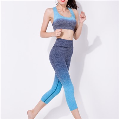 Ombre Athletica Heathered Leggings And Bra Top Set