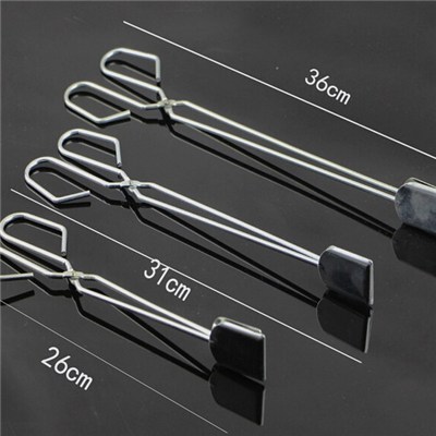 Chrome Plated Charcoal BBQ Grill Tongs
