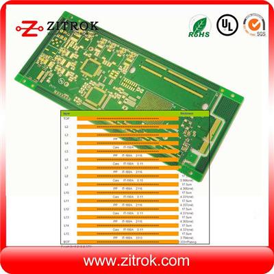 16Layer 2.0mm TG170 Immersion Gold FR4 PCB Board