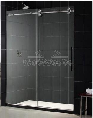 frameless glass shower sliding door system 