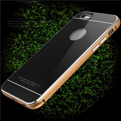 Iphone 6 S Plus Aluminum Frame Tempered Glass Back Cover Lock Button Stand Function Phone Case