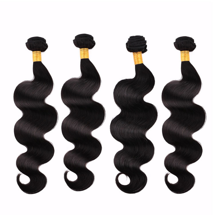 indian virgin hair weft body wave extensions 4 bundles 8-30 natural black 400g