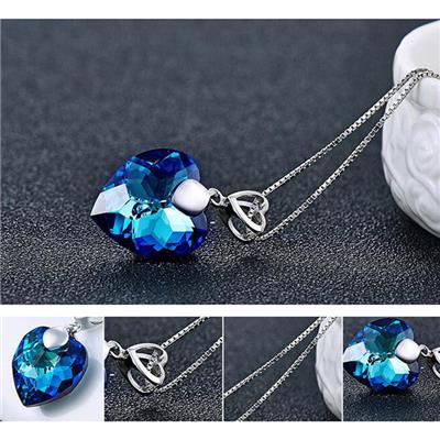 Latest Fashion Design Heart Crystal Choker Necklace Jewelry Gold Pendant Design With Chain Wholesale