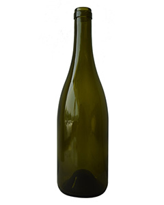  750ML Antique Green Burgundy Glass Wine Bottle with Cork