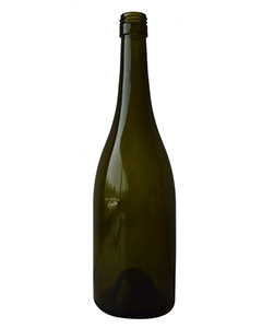 750ML Antique Green Burgundy Screw Glass Wine Bottle