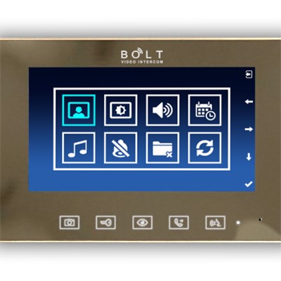 7 Inch HD Color LCD Monitor 4 Wire Handsfree Slim Design Villa Intercom Video Door Phone With OSD Menu, Photo Recording, Supporting An Extra CCTV Camera C71M