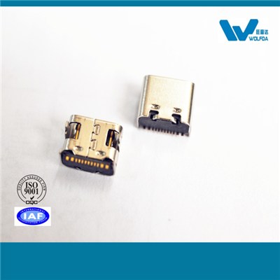 4 Plug Pins USB Type C SMT6.5 Single-row Female Connector(P/N:USB-F0614-D5507)