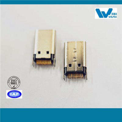 Type C Micro USB Male Splint 1.0 Connector (P/N:USB-M0512-D5507)