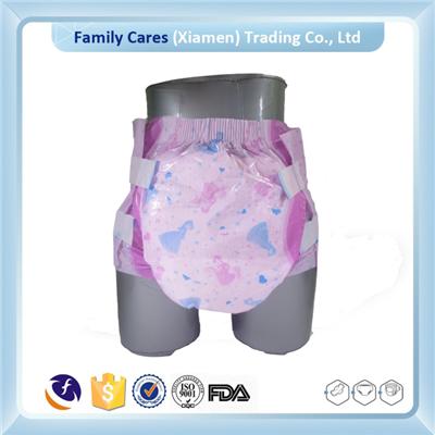 New Design Free Samples Pink Baby Printed Adult Diaper Manufacture