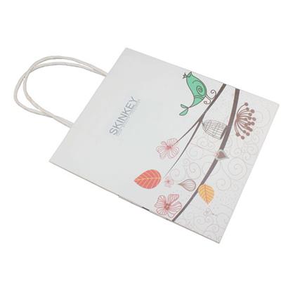 White Kraft Paper Bags With 4C Printing