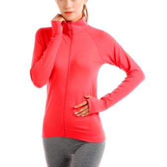 Custom Wholesale Heather Candy Color Gym Clothing Women Zip Yoga Jacket