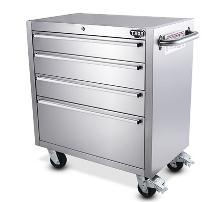 Portable Workshop Mobile 4 Drawer Stainless Steel Toolbox Cabinets