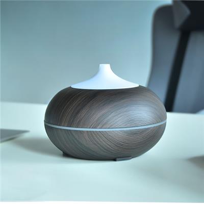 Essential Oil Diffuser 300ml Round Small Classic Wood Brown Electric Cool Mist For Homes