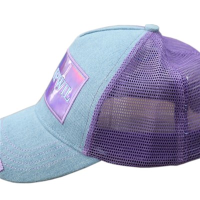 Stocked Pure Color Thicken Margin Order Printing Men And Women Work Advertisement Peaked Mesh Cap