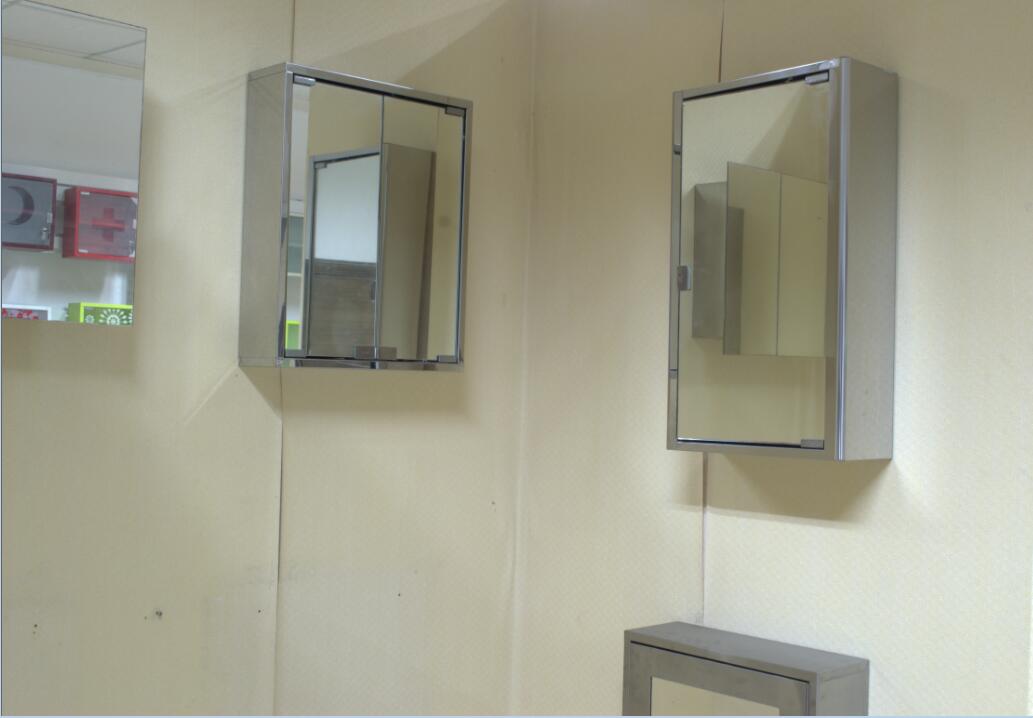 Modern stainless steel bathroom vanity solid cabinet with mirror and medicine box
