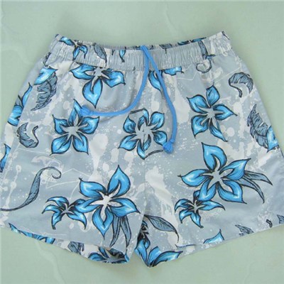 YJ-3029 Mens Printed Elastic Waist Exercise Beach Shorts With Drawstring Sports Clothing