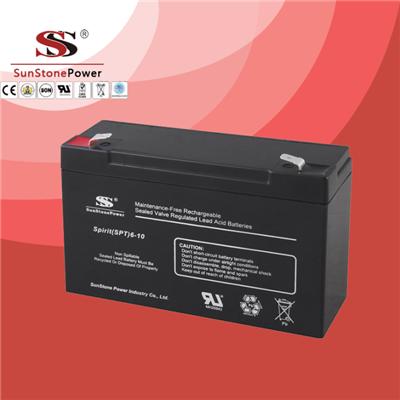6V 10AH SPT AGM Maintenance Free Rechargeable Lead Acid Deep Cycle UPS Battery