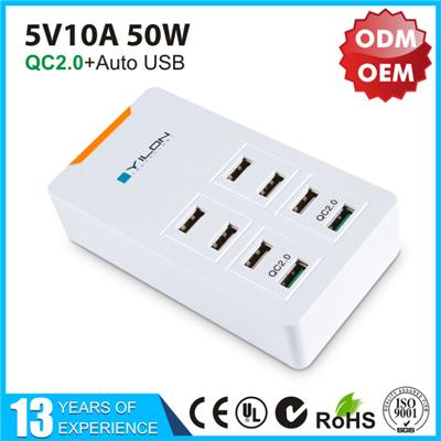 OEM Offered Suppliler 8 Port USB Qualcomm 2.0 Wall Charger