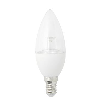 LED Candle Bulb SMD Chips PC Clear Cover C37 Large Beam Angle 240° E14 Base Holder 3W