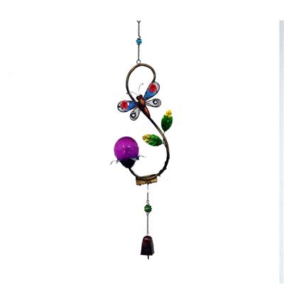 Glass Butterfly / Solar Light Beautiful Dragonfly Hanging Wholesale Wind Chime Tube