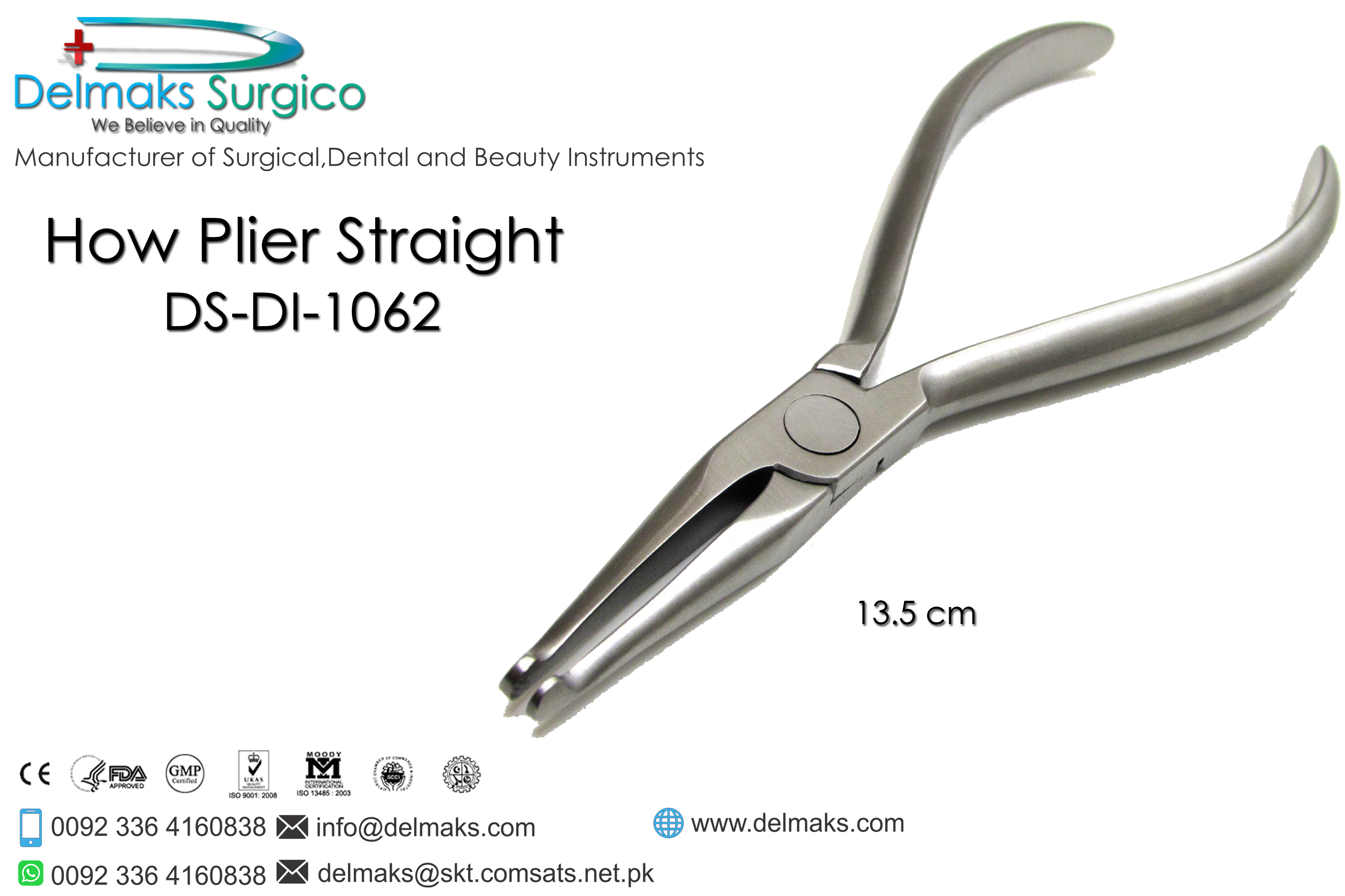 How Plier Straigh-Orhtodontic Pliers-Orthodontics-Dental Instruments-Delmaks Surgico