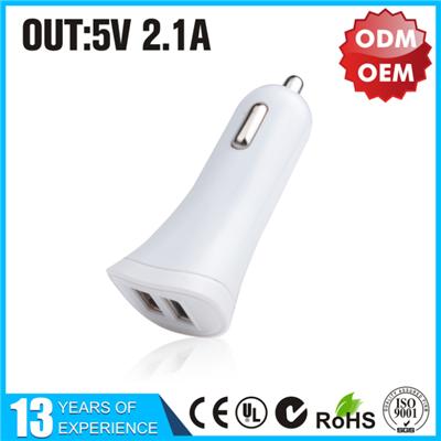 OEM Offered Supplier 2.1A Mini Dual USB Car Charger