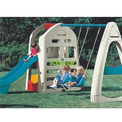 Baby Kids Children Indoor Outddor Plastic Wooden Garden Swing And Slide Trapeze