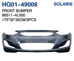 Accent 2011 Bumper, Front Bumper, Front Bumper Grille, Front Bumper Bracket, Front Bumper Support, Rear Bumper, Rear Bumper Support (86511-4L000, 86511-1R000, 86561-1R000, 86514-1R000, 86513-1R000, 86