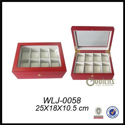 8 Watches Glass Top Wooden Watch Box