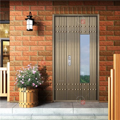 Housing Entrance Swing Copper Customized Stainless Steel Door With Side Lites Panel