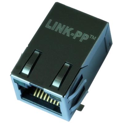 HR961160C SMT RJ45 Connector with 10/100 Base-T Integrated Magnetics,Green/Yellow LED,Tab Up,RoHS