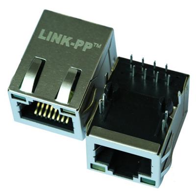 L829-1D1T-91 Single Port Low Profile RJ45 Connector with 10/100 Base-T Integrated Magnetics,Yellow/Green LED,Tab Up,RoHS