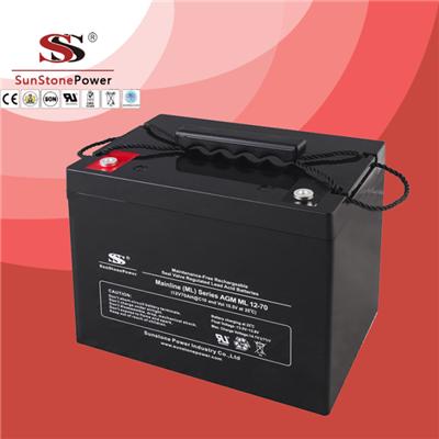 12V 70AH ML AGM Maintenance Free Rechargeable Lead Acid Deep Cycle UPS Battery