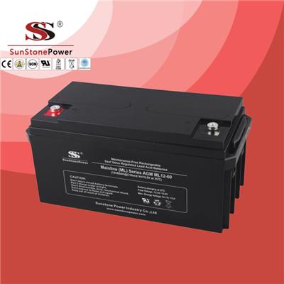 12V 60AH ML AGM Maintenance Free Rechargeable Lead Acid Deep Cycle UPS Battery