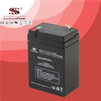 6V 2AH SPT AGM Maintenance Free Rechargeable Lead Acid Deep Cycle UPS Battery
