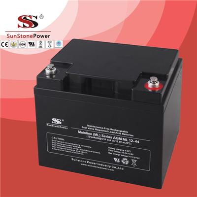12V 44AH ML AGM Maintenance Free Rechargeable Lead Acid Deep Cycle UPS Battery