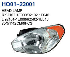 Accent 2006 Auto Lamp, Headlight, Tail Lamp, Back Lamp, Rear Lamp, Fog Lamp, Side Lamp (92102-1E000, 92102-1E040, 92101-1E000, 92502-1E040, 92402-1E000, 92401-1E000, 92202-1E000, 92201-1E000, 92304-1E