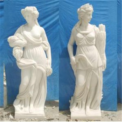 Outdoor Statue White Marble Human Sculpture
