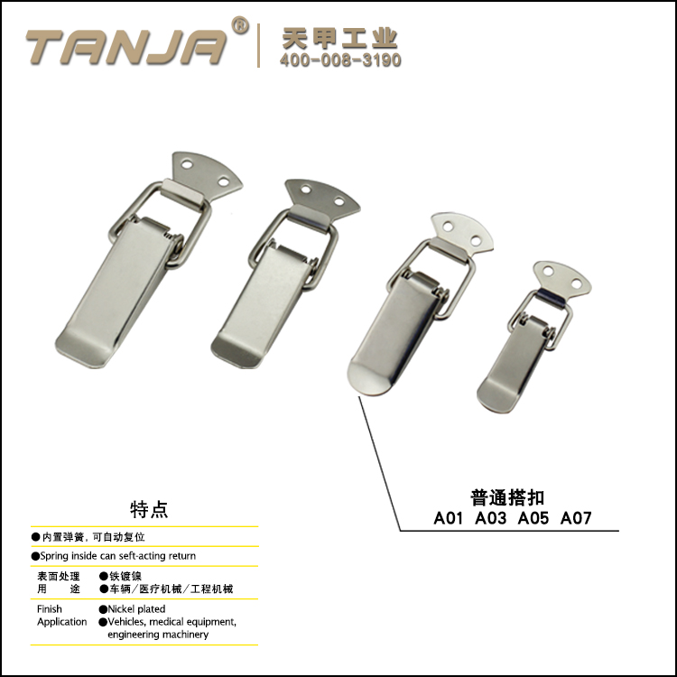 Toggle latch A01 03 05 07 Non-Adjustable Latch Medium Duty Stainless Steel (Natural)