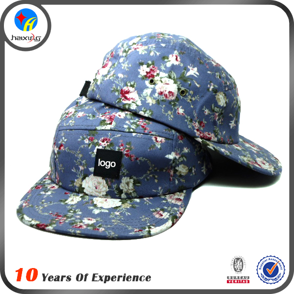 Hot Design Floral Pattern Wholesale 5 Panel Hat