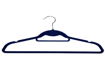 flocked Suit Hanger with add-a-hook ,tiebar notches